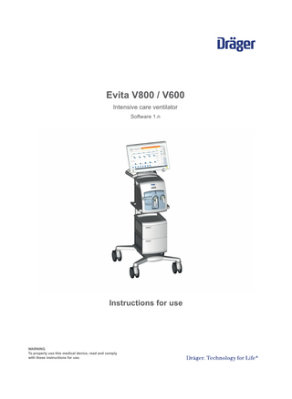 Evita V800 and V600 Instructions for Use sw 1.n Edition 2 Dec 2019