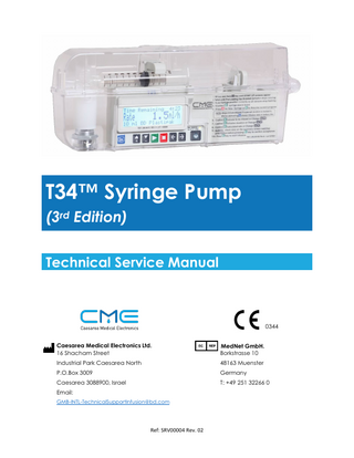 T34 Syringe Pump Technical Service Manual 3rd Edition Rev 02