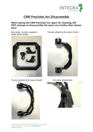 CRW Precision Arc Stereotactic System Disassembly Guide