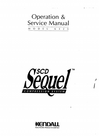 SCD Sequel Model 6325 Operation and Service Manual