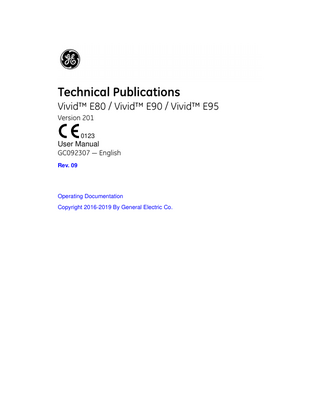 Vivid E80 E90 E95 User Manual Ver 201 Rev 09 Oct 2019