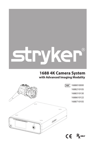 1688 4K Camera System REF 1688xxxxx Instructions for Use Sept 2020