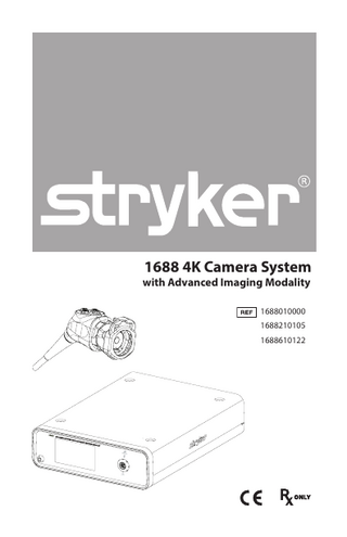1688 4K Camera System REF 1688610122 Instructions for Use June 2019