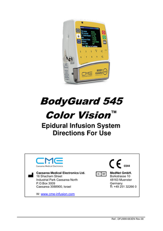 BodyGuard 545 Directions For Use Rev 00