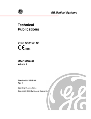 Vivid S5 and Vivid S6 Users Manual Vol 1 Rev 4