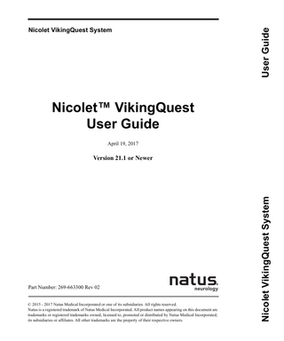 Nicolet VikingQuest User Guide ver 21.1 or Newer Rev 02 April 2017