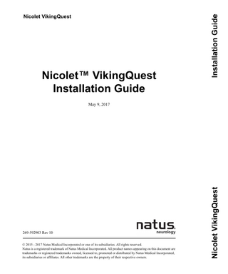 Nicolet VikingQuest Installation Guide Rev 10 May 2017
