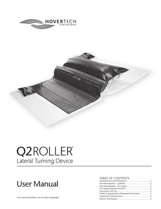 Q2ROLLER Lateral Turning Device User Manual Rev F