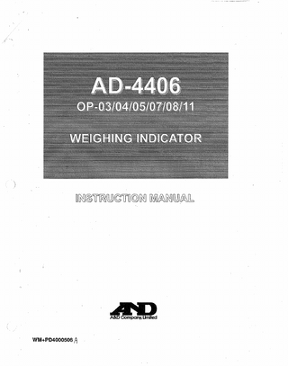 AD-4406 IM Instruction Manual