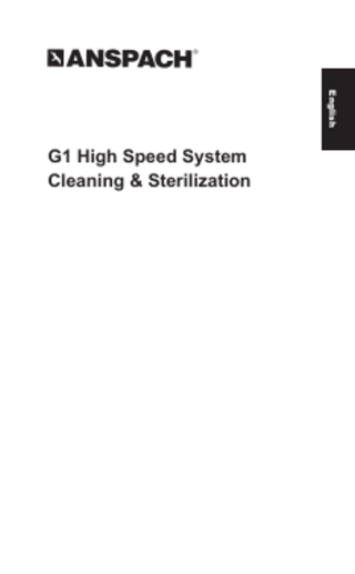English  G1 High Speed System Cleaning & Sterilization  