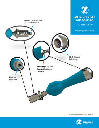 Zimmer AO Collet Handle with Spin Cap Cleaning Instructions