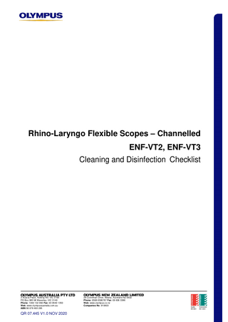 Rhino-Laryngo Flex Scopes Cleaning Checklist