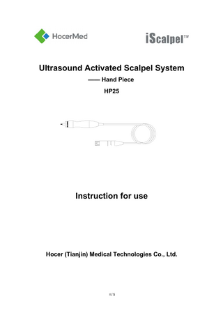 iScalpel HP25 Instruction for Use Rev A0
