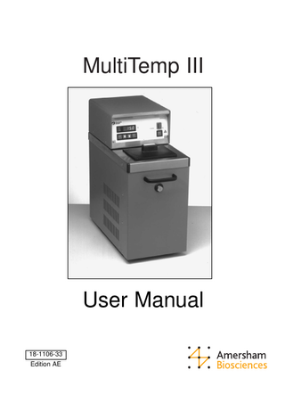 MultiTemp III  User Manual 18-1106-33 Edition AE  