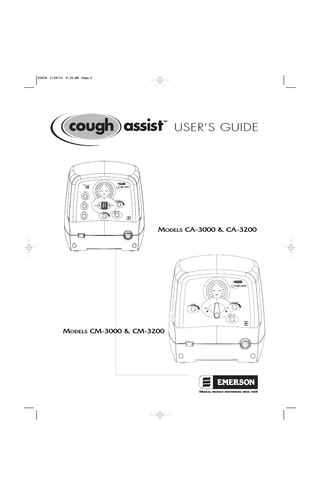 Cough Assist CA 3000 and 3200 User Guide 910-1111-2