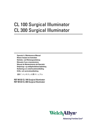 CL 100 and CL 300 Surgical Illuminator Operators Maintenance Manual Rev C