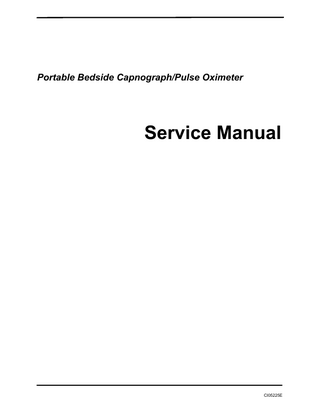 Oximax NPB-85 Bedside Capnograph and Pulse Oximeter Service Manual
