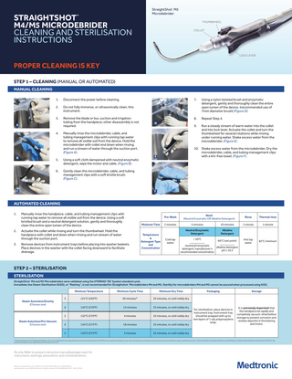 Straightshot M4 and M5 Microdebrider Cleaning and Sterilisation Instructions July 2016