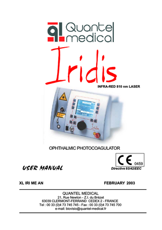 Iridis User Manual Rev Feb 2003