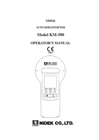 KM-500 Operators Manual Jan 2005