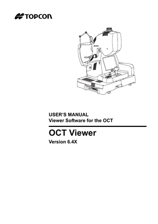 OCT Viewer User Manual sw ver 6.4X U ver Jan 2012