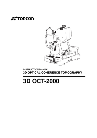 3D OCT-2000 Instruction Manual ver Nov 2009