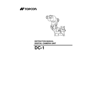 DC-1 Digital Camera Unit Instruction Manual ver March 2004