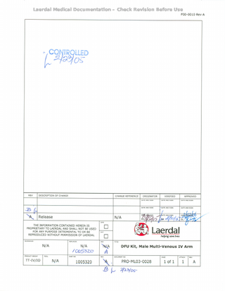 Laerdal Medical Documentation – Check Revision Before Use  TABLE OF CONTENTS Laerdal Recommends  4  Items Included  5  Skill Taught  5  Anatomy Represented  5  Instructions for Use  5  Replacing Skin  6  Replacing Veins  6  Care and Maintenance  8  Warranty  8  Replacement Parts  10  270-00001  3  Laerdal  