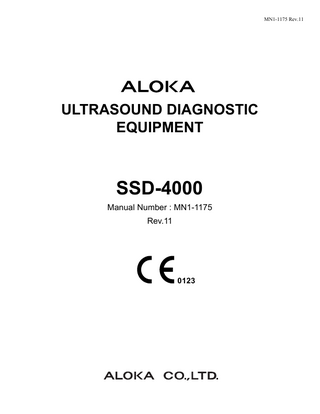 SSD-4000 Ultrasound Rev 11 Volume 1