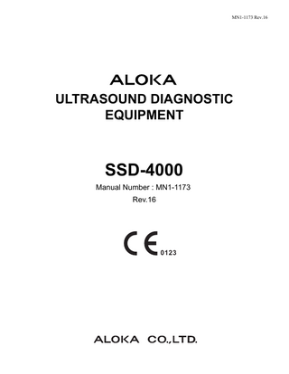 SSD-4000 Ultrasound Rev 16 Volume 1