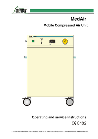 MedAir Mobile Compressor Operating and service Instructions