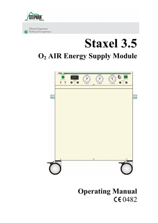 Staxel 3.5 O2-Air Supply System Operating Manual