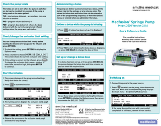 Medfusion 3500E Quick Reference Guide Software Ver 3.0.6