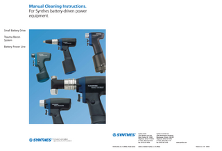 Synthes battery-driven power equipment Cleaning Instructions May 2011