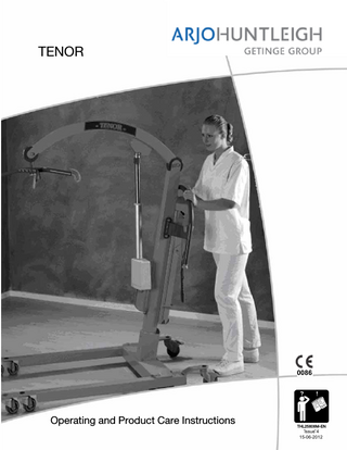 TENOR  0086  Operating and Product Care Instructions  THL25808M-EN Issue Issue14 August 2008 15-06-2012  