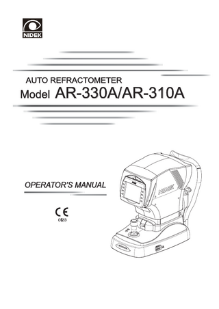 Model AR-330A and AR-310A Operators Manual July 2009