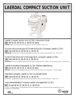 Laerdal Compact Suction Unit (LCSU) Model 88 00 xx series Instruction Guide Rev C