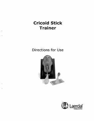 Cricoid Stick Trainer Directions for Use