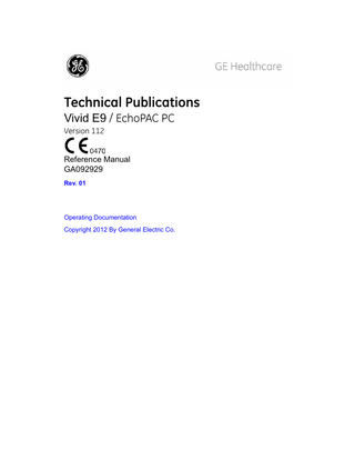 Vivid E9 and EchoPAC PC Reference Manual Ver 112 Rev.01
