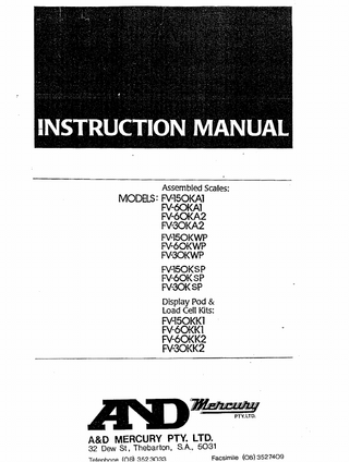 FV Series Instruction Manual