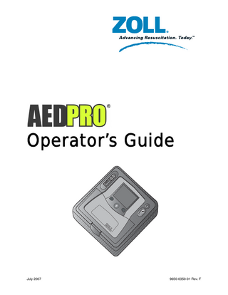 AED PRO Operators Guide Rev F