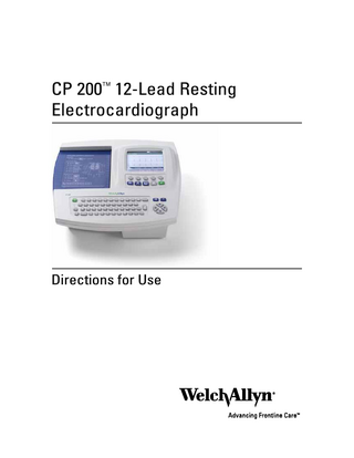 CP 200™ 12-Lead Resting Electrocardiograph  Directions for Use  