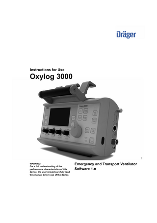 Oxylog 3000 Instruction for Use Software 1.n 12th Edition Aug 2010