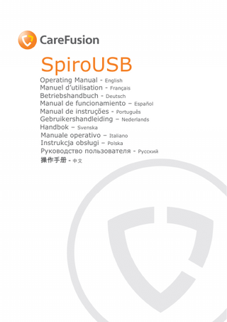 Care Fusion SpiroUSB Operating Manual Issue 1.0 Oct 2009