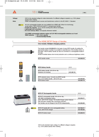 Power Sources, Handles and associated accessories