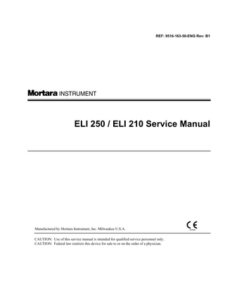 ELI 250 and ELI 210 Service Manual Rev B1