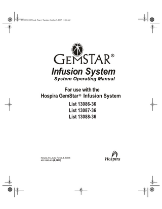 Gemstar Infusion Pump System Operating Manual Rev Feb 2007