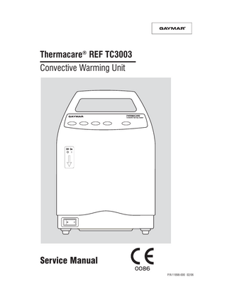 Thermacare REF TC3003 Service Manual Feb 2006