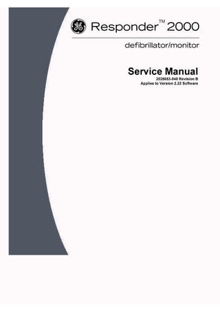 Responder 2000 Service Manual Rev B Sw Ver 2.22