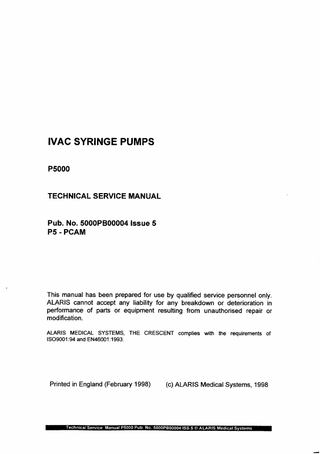 P5000 Technical Service Manual Issue 5